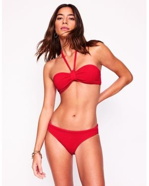 Boden Crinkle Texture Bikini Bottoms - Red