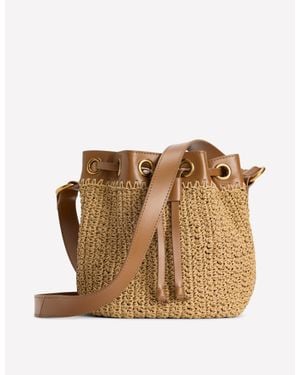 Boden Mini Straw Bucket - Brown