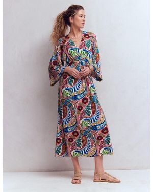 Boden Nell Kimono Midi Jersey Dress - White