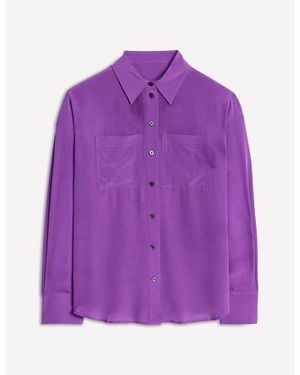 Boden Connie Relaxed Silk Shirt - Purple