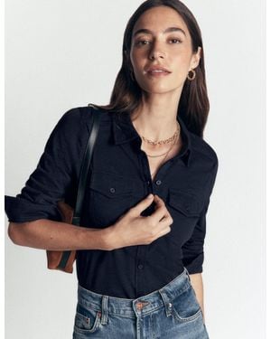 Boden Seam Detail Jersey Shirt - Blue