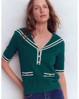 Boden Sailor Collar Sweater - Green