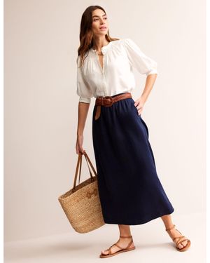 Boden Florence midirock aus leinen - Blau