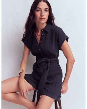 Boden Kay Double Cloth Playsuit - Blue
