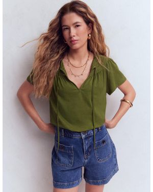 Boden Edi Trim Detail T-Shirt - Green