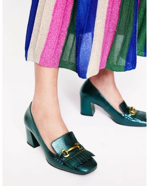 Boden Iris Ghillie Heeled Loafers - Green