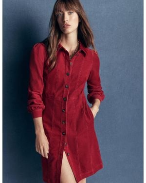 Boden Rhoda Cord Short Dress - Red