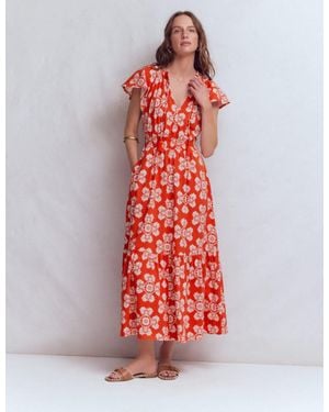Boden Tala Tiered Jersey Maxi Dress