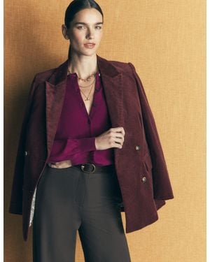 Boden Camilla Cotton Crew Cardigan - Purple