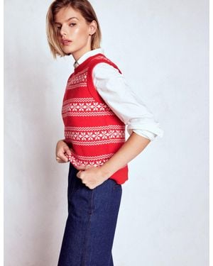 Boden Edie Fair-Isle-Top - Rot