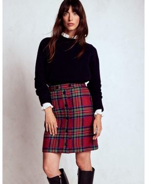 Boden Cecelia Wool Skirt- And Check - Red