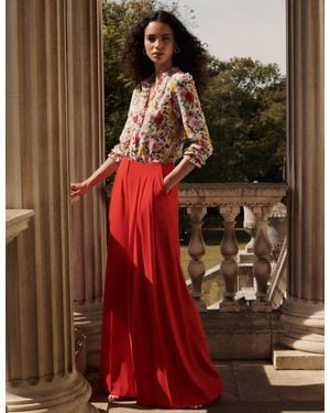 Boden Regent Wide Leg Pants - Red
