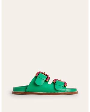 Boden Double Buckle Sliders - Green