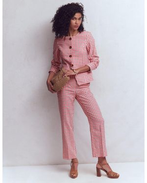 Boden Canonbury 7/8 Linen Trousers - Pink