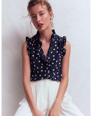Boden Isabel Sleeveless Silk Top - Blue