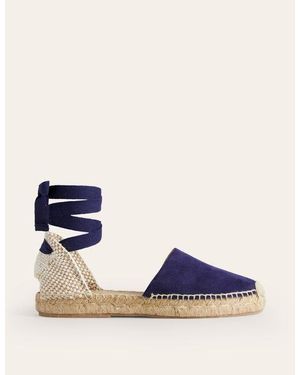 Boden Ankle Tie Flat Espadrilles - Blue