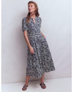 Boden Amber Pleat Jersey Midi Dress - Grey