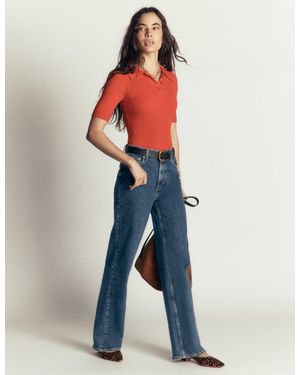 Boden High Rise Column Leg Jeans - Blue