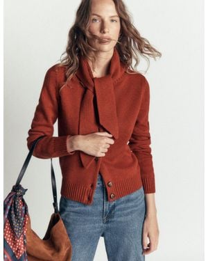 Boden Lydia Tie Neck Knit Cardigan - Red