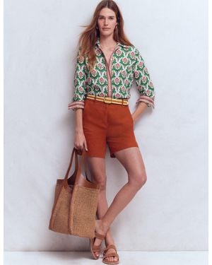 Boden Belgravia Linen Shorts - Red