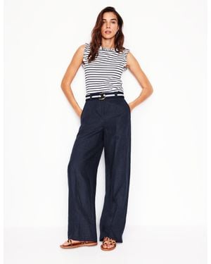 Boden Westbourne Linen Trousers - Blue