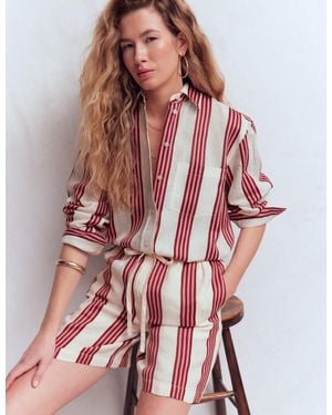 Boden Sadie Relaxed Linen Shirt - Red