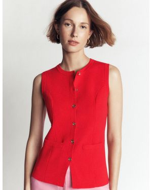 Boden Crew Milano Knit Waistcoat - Red