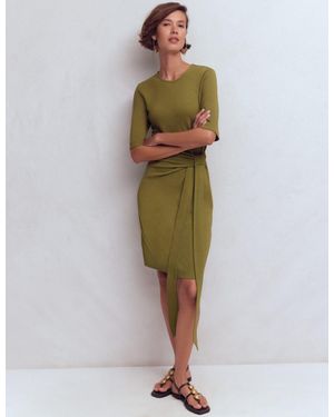 Boden Zinnia Tie Jersey Short Dress - Green