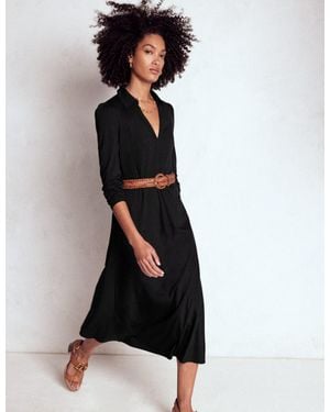 Boden Imogen Collared Jersey Dress - Black