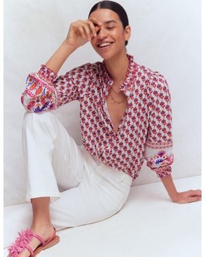 Boden Effie Smocked Detail Shirt - Multicolour