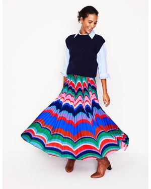 Boden Pleated Maxi Skirt - Blue