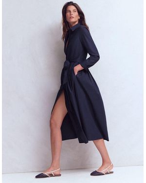 Boden Alexa Long Sleeve Midi Dress-Dark, Decorative Blossom - Blue