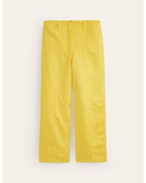 Boden Cropped Twill Trousers - Yellow