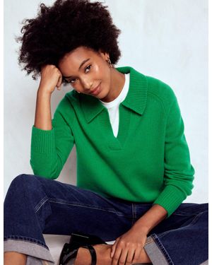 Boden Marion Merino Henley Jumper - Green