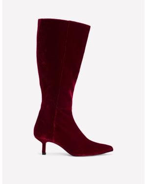 Boden Kitten Heel Knee High Boots - Red