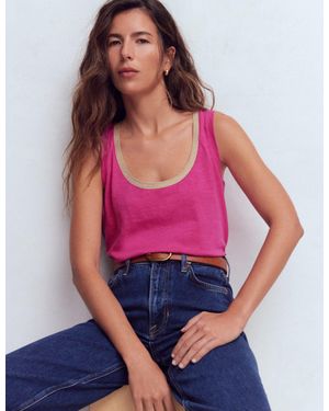 Boden Top Mit Metallic-Besatz Und Tiefem Rundhalsausschnitt-Cosmeen - Lila