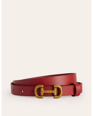 Boden Iris Skinny Snaffle Trim Belt - Red