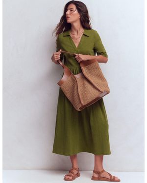 Boden Aria Collared Jersey Dress - Green