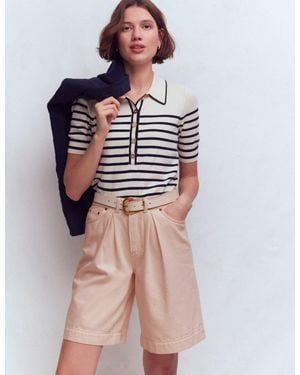 Boden Denim Bermuda Shorts - White