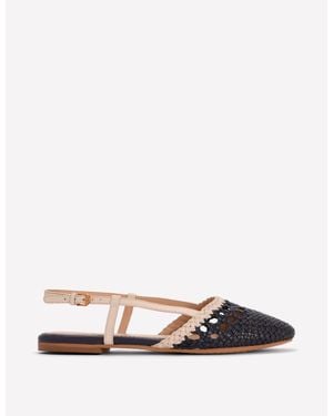 Boden Woven Slingback Flats - Blue
