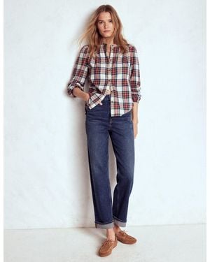 Boden Mid Rise Straight Leg Jeans - Red