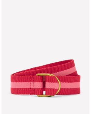Boden Webbing D-Ring Belt - Red