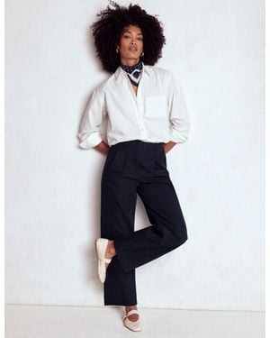 Boden Bloomsbury Cotton Trousers - White