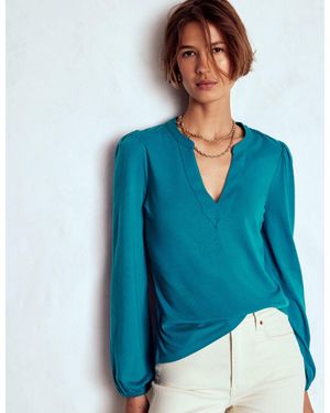 Boden Supersoft Notch Top - Blue