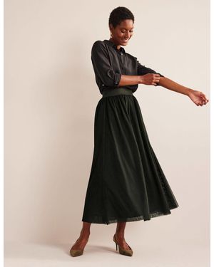 Boden Tulle Full Midi Skirtkhaki - Black