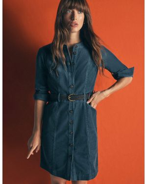 Boden Zara Cord Short Dress - Blue