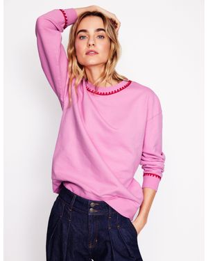 Boden Emi Embroidered Sweatshirt - Pink