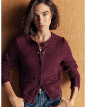 Boden Lucy Chunky Cotton Cardigan - Gray