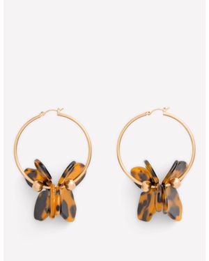 Boden Resin Flower Hoops - Metallic