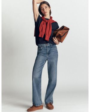 Boden Supersoft Slash Neck T-Shirt - Blue